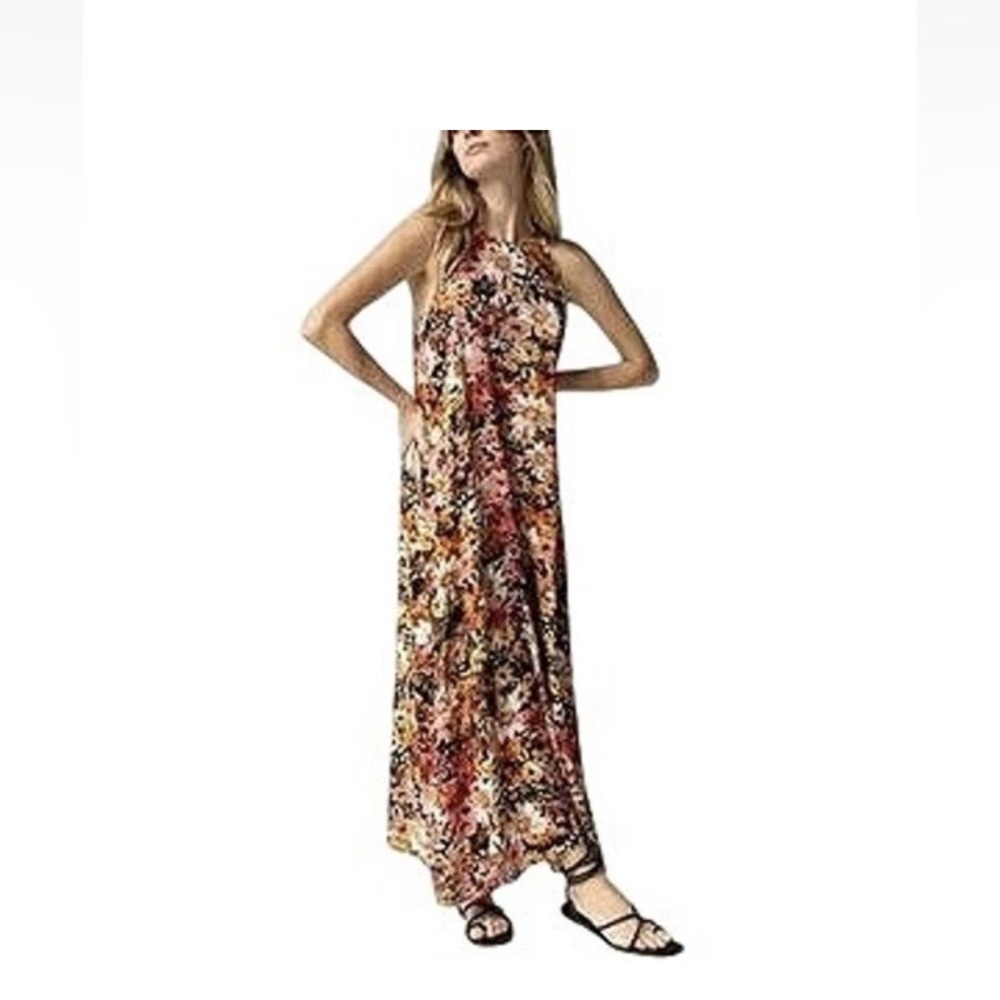 NATURAL LIFE Katie Sleeveless Floral Maxi Dress, Size Medium
